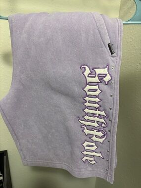 Unbranded Men's Lavender Hybrid Shorts with Gothic Script